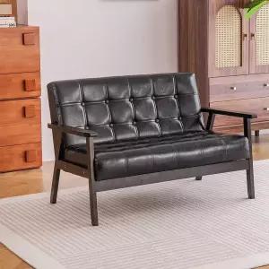 단추소파 엔틱 2인 원목 버튼 인조가죽 양복점 대기실