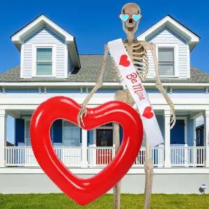 비오라화이트 3개 12피트 골격 의상 액세서리에는 발렌타인 자이언트 하트 안경 로맨틱 고무 풍선 비 마인