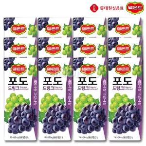 롯데 델몬트 드링크 포도 190ml 12개 주스 과즙 음료 어린이집 디저트 팩음료