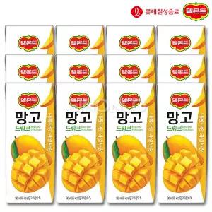 롯데 델몬트 드링크 망고 190ml 12개 주스 과즙 음료 어린이집 디저트 팩음료