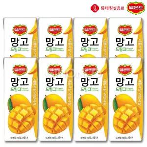 롯데 델몬트 드링크 망고 190ml 8개 주스 과즙 음료 어린이집 디저트 팩음료