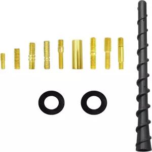 Hbxdeco 자동차 나선형 안테나 7인치 쇼트 방수 오토 토퍼 리트로핏 교체용 나사 어댑터 범용 유연한 PVC