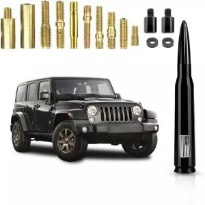 지시너 자동차 불릿 안테나 1대의 PC 교체용 쇼트 마스트 방수 내구성 알루미늄 토퍼 대부분의 자동차를