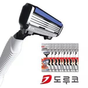 도루코 4중날 페이스4 고급 휴대용면도기 10P 박스쉐이브 일회용품 모텔 호텔 여행용출장 일회용 세트 출장