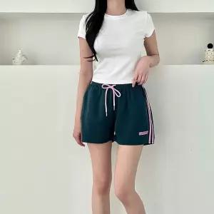 여자 사이드 옆라인 포인트 허리 밴딩 숏 반바지팬츠 핫팬츠 운동복 밴바지