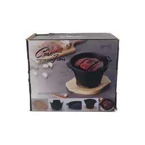 리빙 무쇠 미니화로 17cm주방용품 캠핑 구이화로 고기굽기 주철화로 1인용 화로 취사