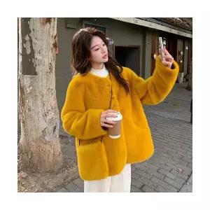 엘럽 여자 가죽 자켓 밍크털 라이크 코트 겨울 털 일체형 원템4