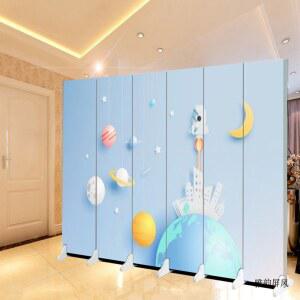 캐릭터 동물 병풍 칸막이 벽 핸드페인팅 심플 아이방 모자실 접이식 이동 가림막