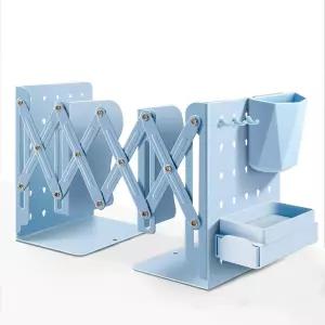 헤비 듀티 조절식 북엔드 39인치 칸막이 선반용 최대 195인치 금속 책꽂이 연결 펜 홀더 및 보관 트레이