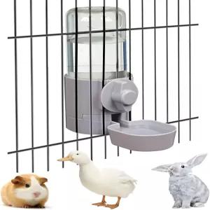 토끼 물병 17온스 매달기 분수 자동 기니 돼지 급수기 친칠라 햄스터 고양이 개 작은 동물회색 누수 없는