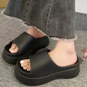 욕실 베란다 통굽 슬리퍼 키높이 푹신한 쿠션 뮬편안한 미끄럼방지 와이드스트랩 두꺼운 데일리 홈웨어 이