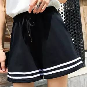 더블 라인 3부 블랙 밴딩 반바지 빅사이즈캐주얼 여성3부팬츠 밴반 패션