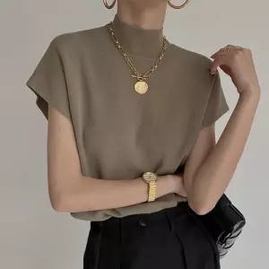 니트 티셔츠 숏 반팔 데일리 정장팔니트 여성 파스텔 플러워 여름 귀여운