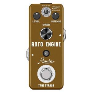 Rowin ROTO ENGINE LEF-3801 로터리 스피커 시뮬레이터 이펙트 페달 미니 디지털 기타 페이저 /바이브 /코러스 3가지 모델, 음색 사운드 트루 바이패스 보관 포함, 풀 메탈