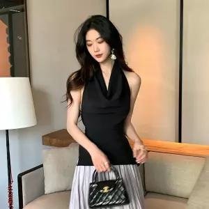 여성 나시 의상 실크 치마 롱 홀터넥 픽유아 11번가