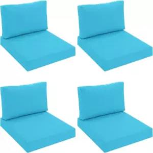 방수 탈착식 커버가 있는 파티오 가구용 썸선 야외 의자 쿠션 딥 시트 소파 교체 및 등받이 베개 세트 25.6