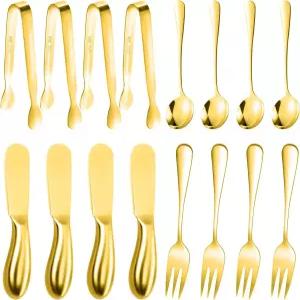 치즈 버터 스프레더 나이프 세트 샤쿠테리 액세서리 16피스 보드 도구 스테인리스 스틸 미니 서빙 집게