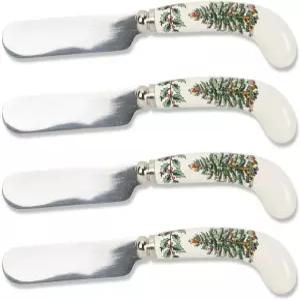 스포이드 크리스마스 트리 치즈 스프레더4종 세트 4.75인치 스테인리스 스틸 버터 나이프와 잼 페이스트리