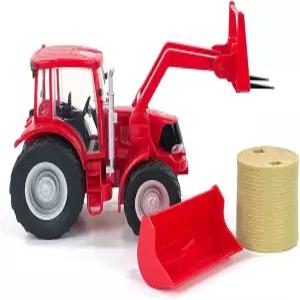 빅 컨트리 장난감 빨간색 트랙터 및 도구 1 20 스케일 헤이 베일 버킷 부착 작업 도어 3세 이상...