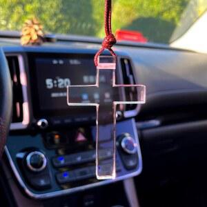 종교 펜던트 차량 차량용십자가 십자형 차량묵주 안전 조각상 남녀용 기도 가톨릭 선물용