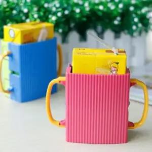 우유 두유 양손 케이스 사이즈 조절 팩 음료 홀더 WC0F9BE