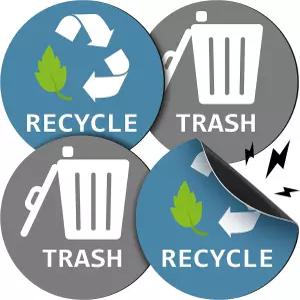 Chinco 8피스 마그네틱 재활용 및 쓰레기 로고 심볼 쓰레기통 데칼 더스트빈 스티커 캔