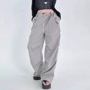 [퍼니메이커]여자 힙합 댄스복 와이드 스트링 바지 조거 팬츠 코디 와이드카고바지 건빵바지힙합바지 파라