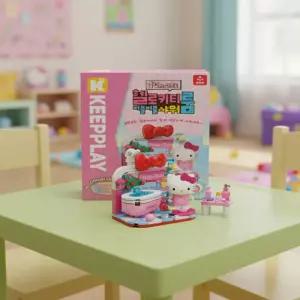 산리오 헬로키티 블럭으로 만드는 버블버블 사워룸 미니룸 블록 끼우는블럭 조립 어린이날