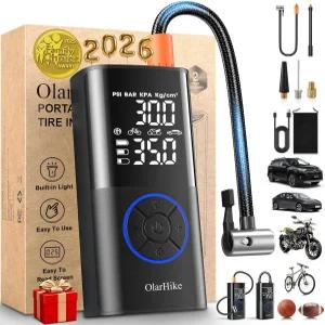 올라하이크 타이어 인플레이터 휴대용 공기 압축기 스마트 듀얼 호스 시스템 자동차 자전거 오토바이용