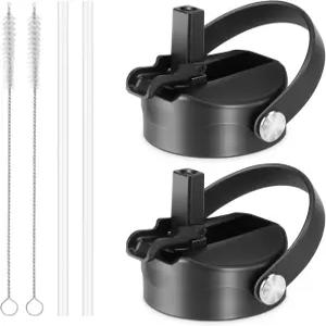 EIPOSAU 와이드 마우스용 빨대 뚜껑 12 18 20 32 40 64온스 물병 하이드로 플라스크 교체용 캡 상단