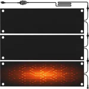 야외용 10 x 30인치 열선 눈 융해 매트 3개 - 미끄럼 방지 고무 보도 데크 및 진입로용 겨울 얼음 시속