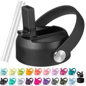 하이드로 플라스크용 RRegeny 빨대 뚜껑 32 40온스 와이드 마우스 플라스크와 호환되는 유연한 손잡이 교체