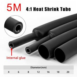 5M 4:1 열수축 튜브(접착제 포함) 튜브 이중벽 4 6 8 12 16 18 20mm