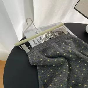 여자 니트 스커트 강렬한 도트 추동 A라인 일자 원픽4