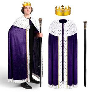 으스스한 창조물 킹 코스튬 세트 성인, 할로윈 코스튬, 중세 왕실 경 파르콰드