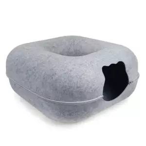 고양이용 사각형 홀 펠트 터널 숨숨하우스(그레이) 고양이하우스 캣하우스 반려묘하우스 숨숨집