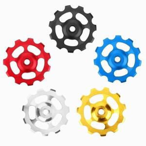 1Pc 자전거 뒷 변속기 자키 휠 산악 알루미늄 가이드 베어링 양극 처리 된 CNC 11 치아 체인