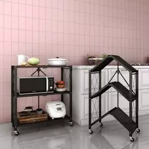 트랜디하우스 접이식 철제 선반 원터치 이동식 3단