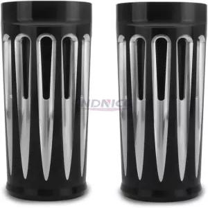 해피 모터 2 할리 투어링을 위한 알루미늄 Cnc 컷 블랙 포크 부츠 커버 Flhr Flhx Flht Fltr 로드 스트리트