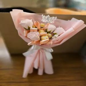 비누장미 초콜렛 꽃다발 연핑크 베이지 선택