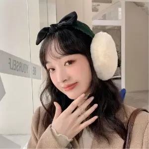 [하프클럽/알티피아](가디언블루) 리본 머리띠 귀마개 털귀마개