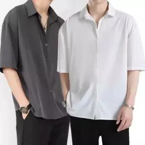 남성 반팔셔츠 루즈핏 남방 캐주얼 정장셔츠