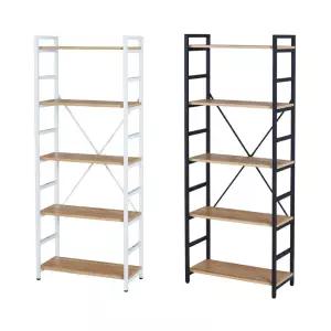 5단 철제책장 원목철재선반 선반 다용도선반 철재선반 수납 수납선반
