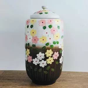 투톤 일자 야생화 20kg 쌀독 쌀통 현관 소금 항아리