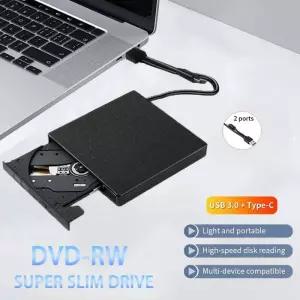 CD롬 플레이어 외장 DVD 드 2 in 1 USB 30 Type-C 휴대용 RW CD 라이터 리더 노트북 PC 버너용