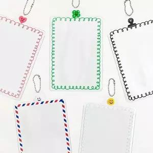 네컷사진키홀더 대형 감성 투명 네컷사진 홀더 5P 포토 키링 키홀더