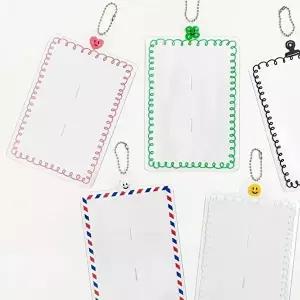 네컷사진키홀더 더블 감성 투명 네컷사진 홀더 5P 포토 키링 키홀더