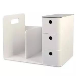 리템 콤보 책꽂이 쿨그레이 일체형 3단서랍 연필꽂이 서류꽂이 책진열대 데스크멀티박스