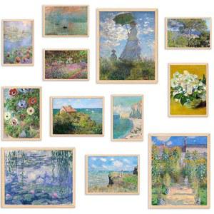 KBKBART 클로드 모네 에클렉틱 월 아트, 벽 장식용 프린트, 홈 데코 캔버스 인상주의 회화, 방 미학용 수련 전시 포스터, 클래식 갤러리 아트 프린트 맥시멀리즘 - 언프레임드