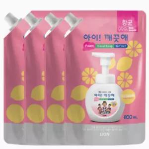 아이깨끗해 폼 핸드솝 600ml 리필 4묶음 핸드워시 거품비누 항균워시 항균 소독 손세정 물비누
